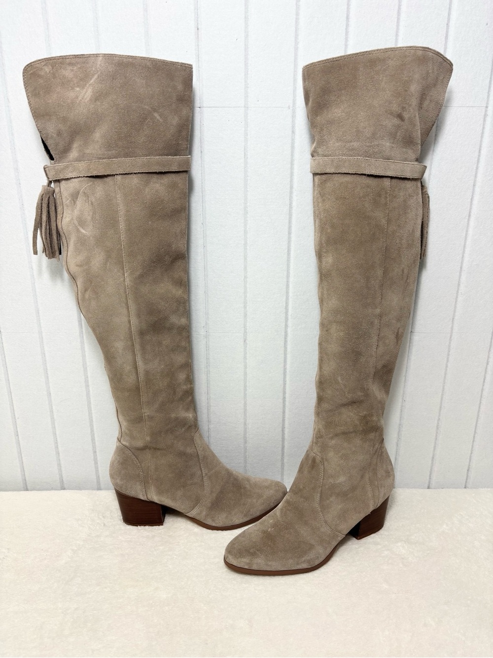 Sole Society Taupe Cow Suede Over-the-Knee Boots "Ericka" boots Size 9